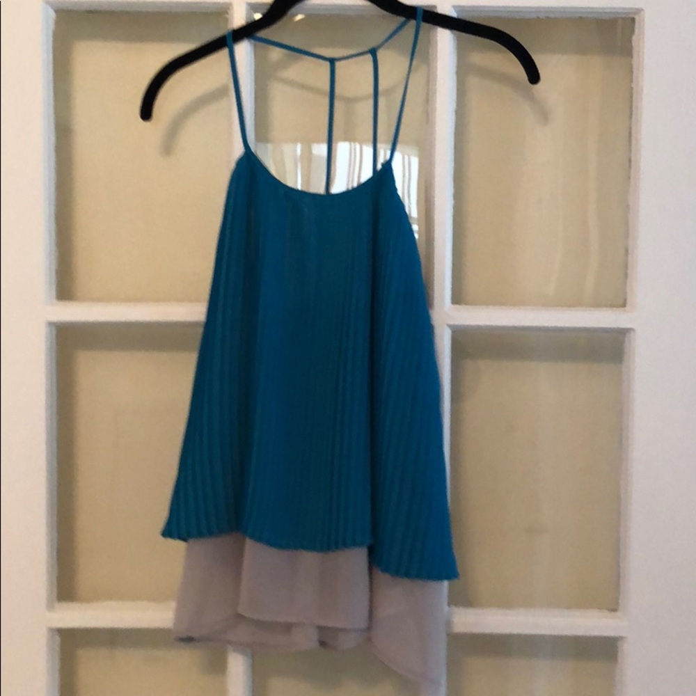 Ya Los Angeles, turquoise and gray sexy tank top